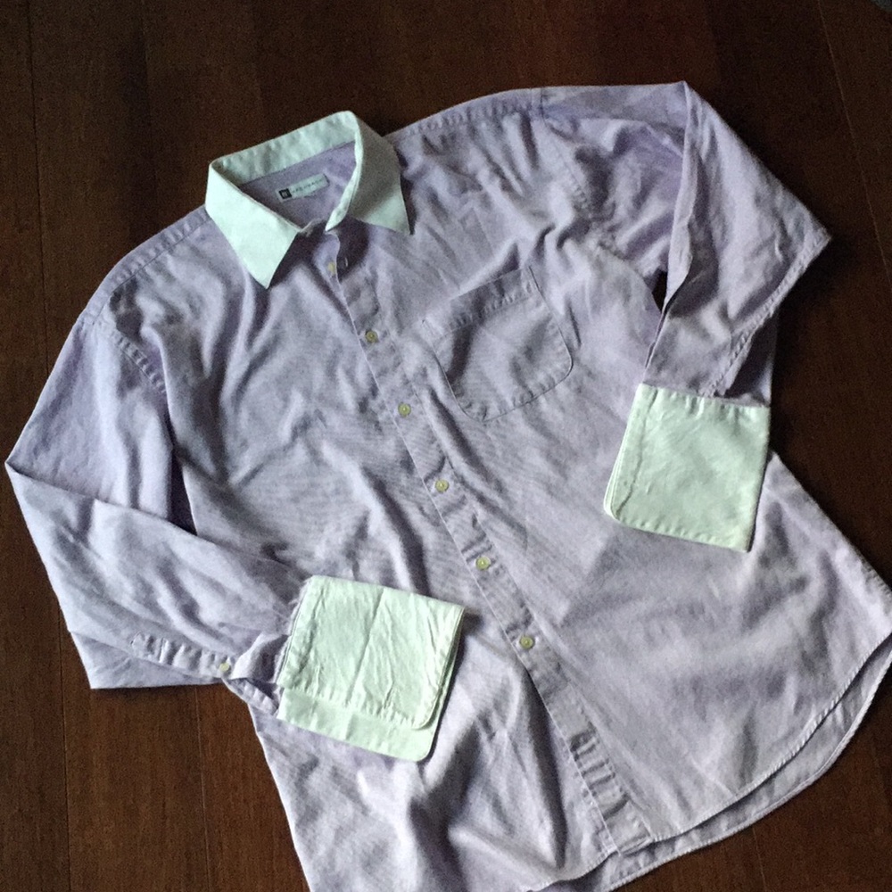 EUC Bachrach Light Purple/White Dress Shirt Cuffs